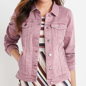 Plus Size Blush Denim Jacket